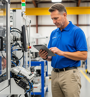 A maintenance manager uses a CMMS to analyze asset acquisition through his track and trace process.