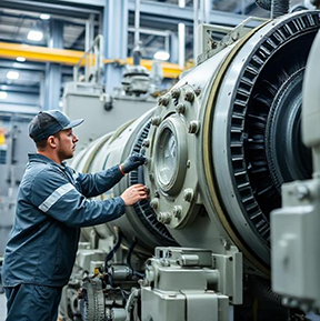 A maintenance worker uses asset management skills to extend the life of a facility's equipment