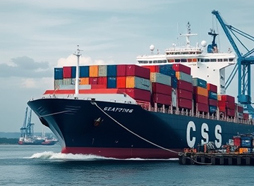 A cargo ship keeps the supply chain sustainable and active
