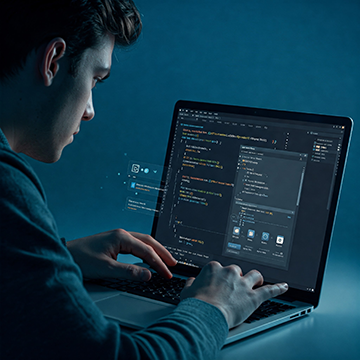 A CMMS developer adds custom features to maintenance management software to support industry-specific workflows