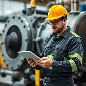 A maintenance technician Uses CMMS Mobile to organize MRO