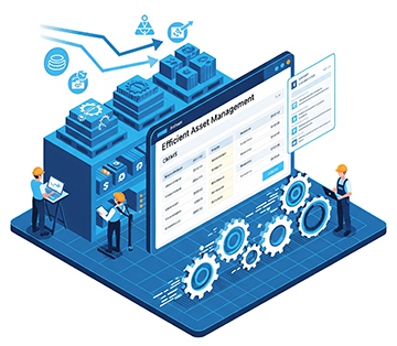 Maintenance workers using CMMS software to calculate ROI and improve maintenance management performance     