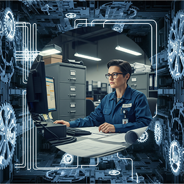 Two technicians use a user-friendly CMMS for better productivity and efficiency.