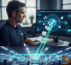 A maintenance supervisor utilizes a CMMS to create and dispatch work orders to his crew.