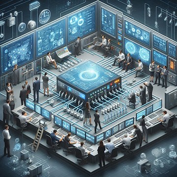 Illustration of a Distribution Control System (DCS) integrated with a CMMS for enhanced industrial efficiency.