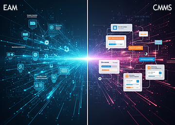 Computer representative of the differences between EAM and CMMS