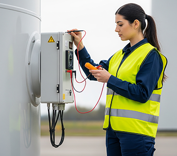 A maintenance worker conducts equipment validation for better overall industrial reliability.