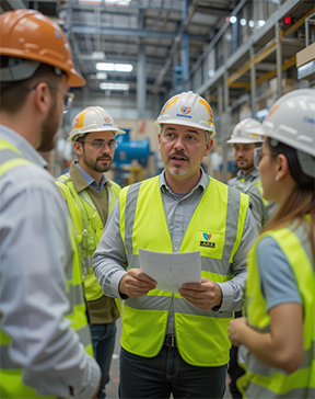 A facility manager discusses a special project with his team.
