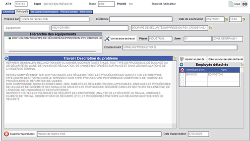 MAPCON converting work orders to French.