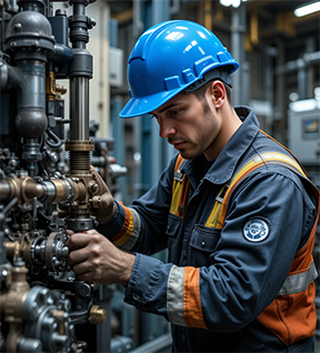 A hydraulic technician provides preventive maintenance for a utility company.