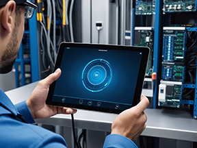 A facility manager operates his security system through IoT.