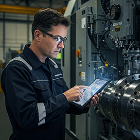 A maintenance supervisor uses a CMMS in conjunction with IoT sensors on an asset.