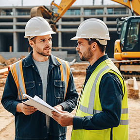 Maintenance technicians discussing work for improved maintenance management efficiency