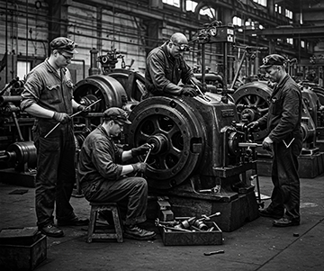 Maintenance technicians on the job before CMMS software