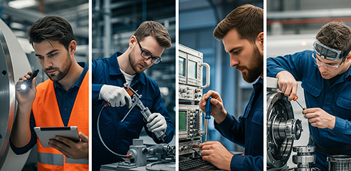 Maintenance workers completing CMMS work orders for efficient operations.