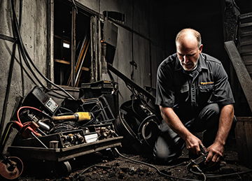 A maintenance technician fraught with problems in a facility.