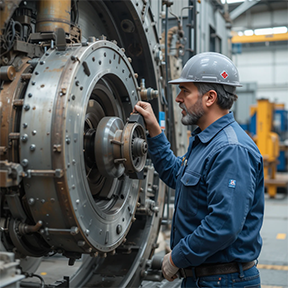 Technicians conduct maintenance inspections from CMMS work orders for safer operations.