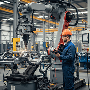 A maintenance worker uses a CMMS to record equipment inspections.