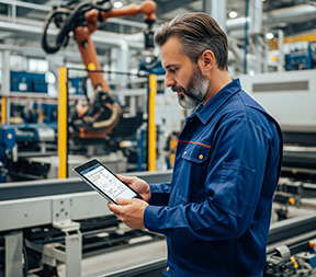 A supervisor uses a CMMS to enhance his maintenance strategies.