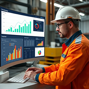 A maintenance supervisor analyzes KPIs for efficient maintenance work.
