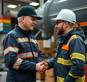 A maintenance supervisor discussing preventive strategies with their team.     