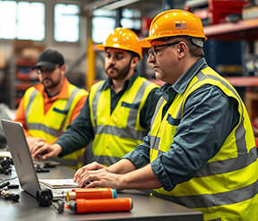 Maintenance technicians using a CMMS to help with MOC
