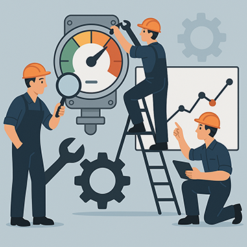 Technicians analyzing asset data to reduce Mean Time to Detect (MTTD) and improve incident detection.