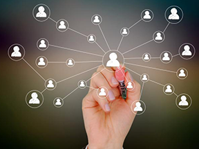 Hand drawing on erase board representing CMMS organization.