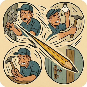 A maintenance worker hurries through jobs, pencil whipping work orders