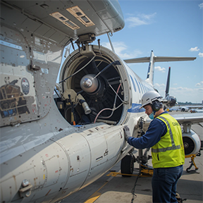 A mechanic uses techniques to ensure a plane's RAM status