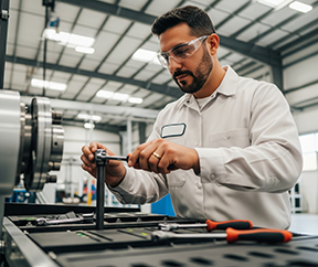 A technician exhibits productivity during a preventive maintenance job.