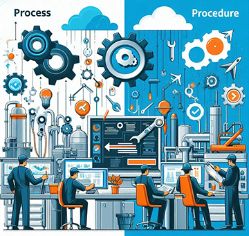A maintenance team utilizes a CMMS for both process and procedure in operations.