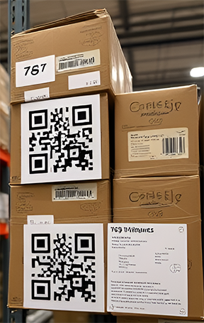 QR codes on inventory for barcode tracking