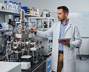 A technician uses a CMMS work order to conduct R&D equipment maintenance.