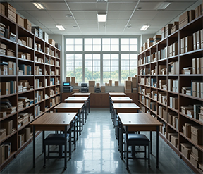 A school uses inventory management for its supplies.