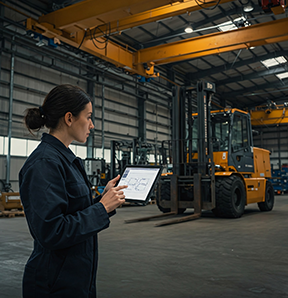 A facility manager consider space allocation for incoming equipment.