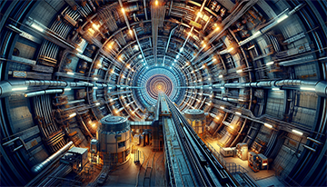 A representation of a super collider.