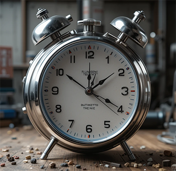 Analog alarm clock representing accurate time study analysis.