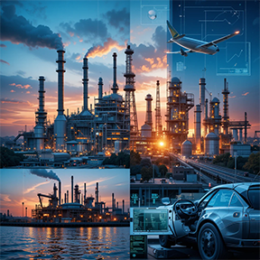 A collage of industries that benefit from preventive maintenance