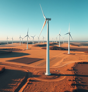 Wind turbines representing sustainable maintenance management practices for resource conservation