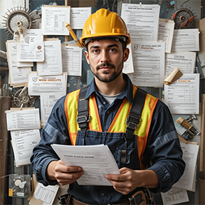 A maintenance worker overloaded with work orders